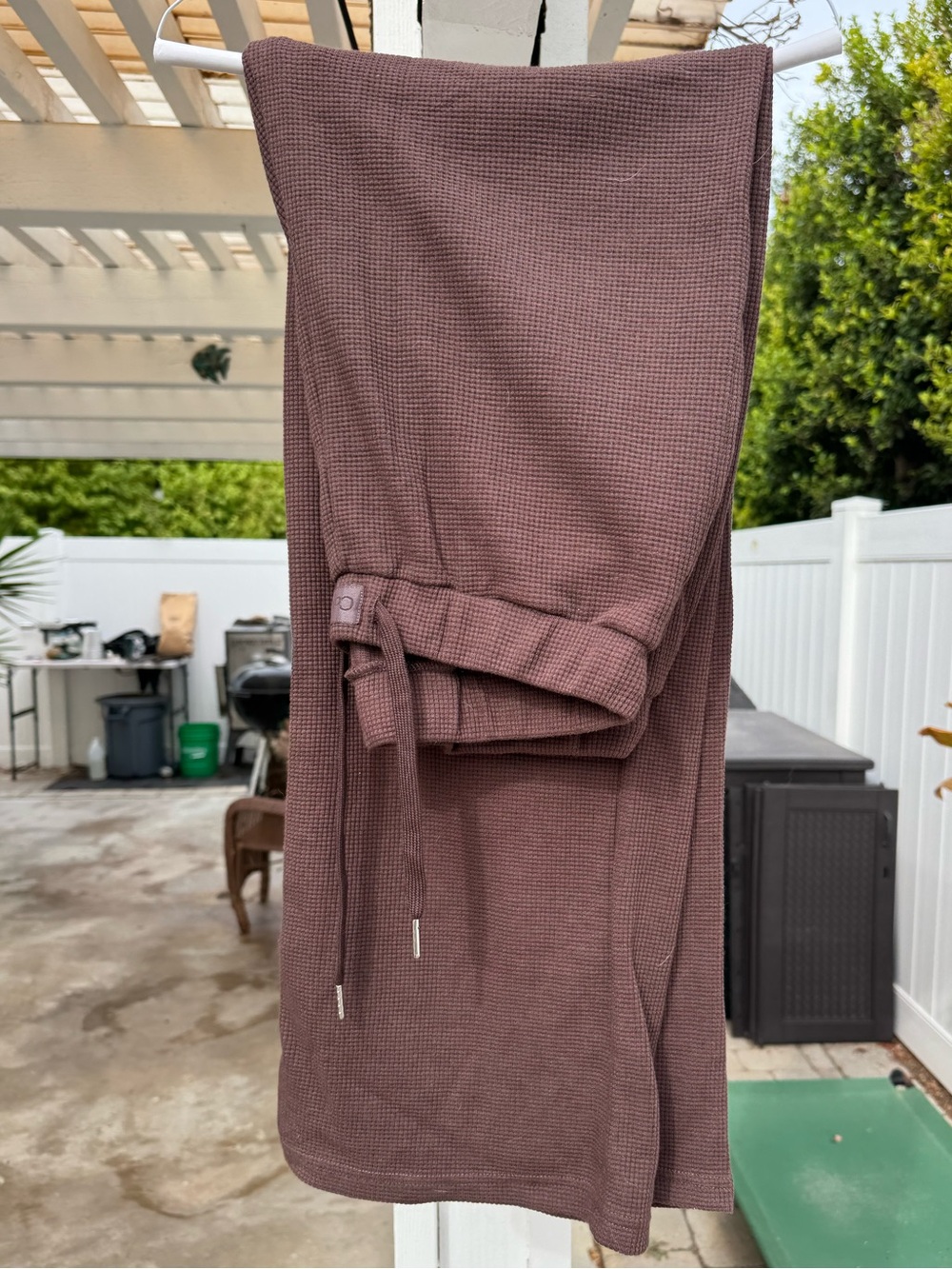 Comfrt Brown Waffle Knit Wide Leg Lounge Pants Size L